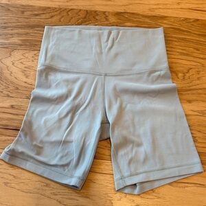 Aritzia Women's High-Waisted Dusty Blue Biker Shorts